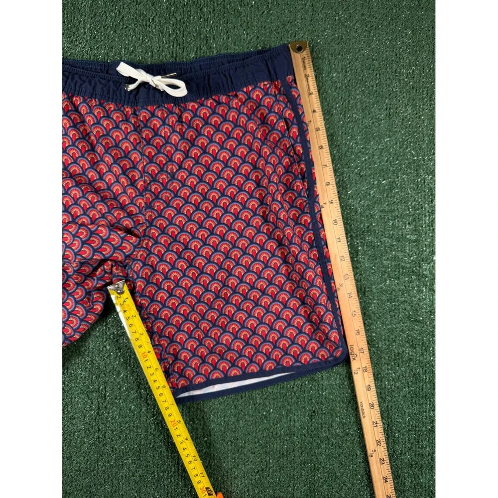 Lot of 2 Fair Harbor Swim Shorts Men S Blue Red Recycled Geometric Bundle